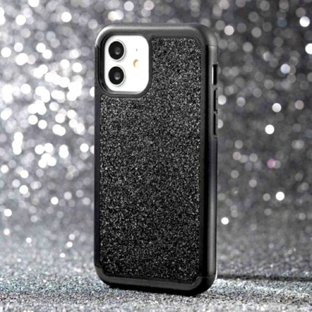 J&D Galaxy s20 Glitter Shiny, Compact design, snugly fit black case
